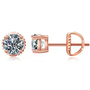 sterling silver Moissanite Stud Earrings D VVS1 Round Cut Lab Diamond