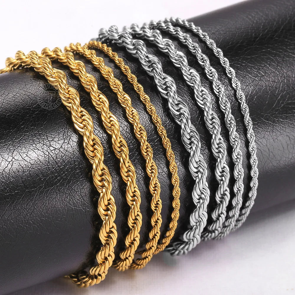 Stainless Steel Rope Chain Bracelets