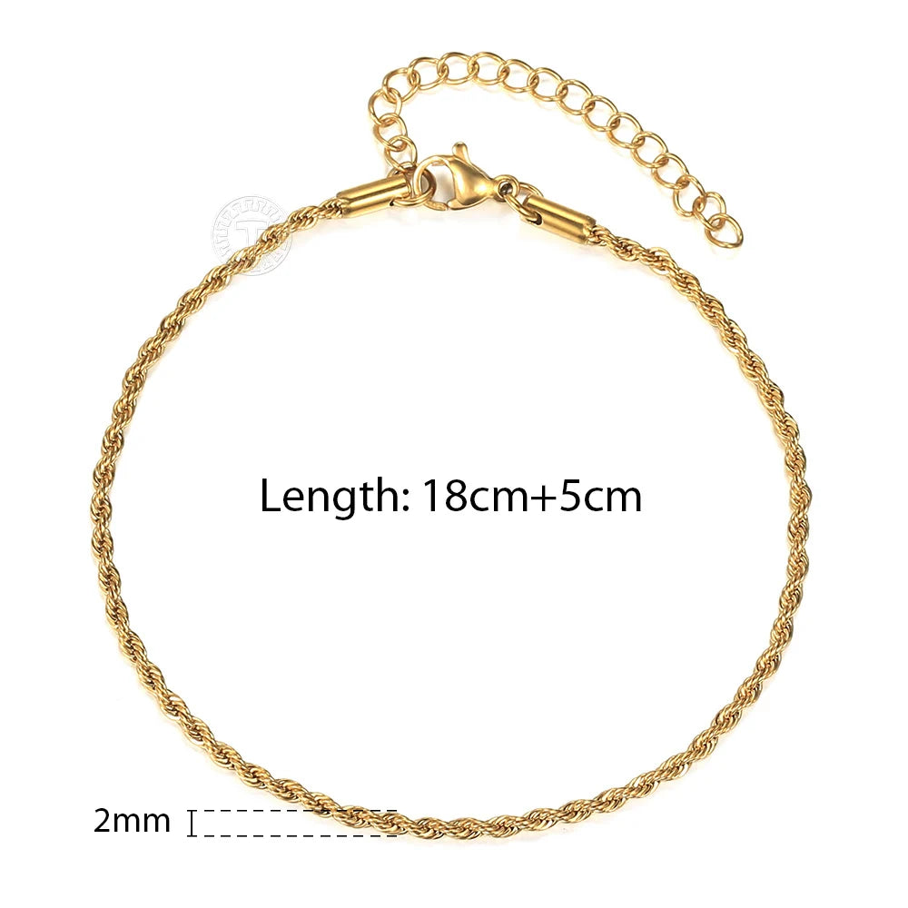 Stainless Steel Rope Chain Bracelets