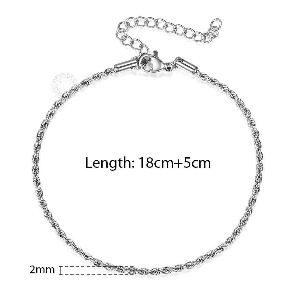 Stainless Steel Rope Chain Bracelets