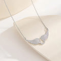 Zircon Gold Color Angel Wings Pendant Necklace