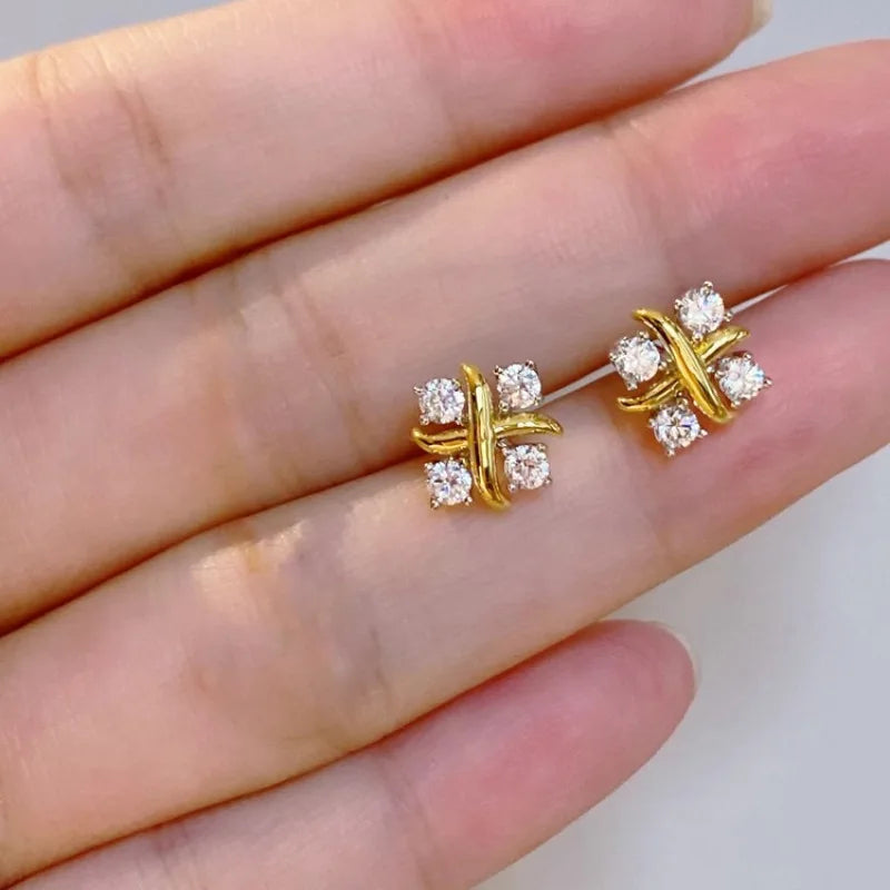 Niche Design Cross Earrings Light , Fashionable, Simple,