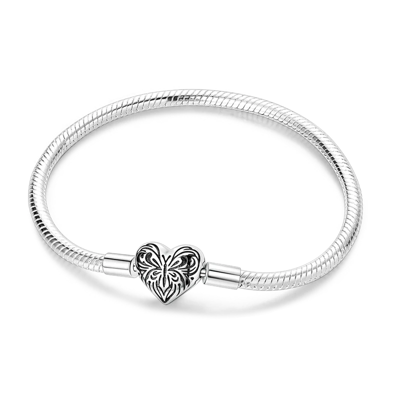 Sterling Silver Bracelets 17-20CM  Heart Shaped Bracelet