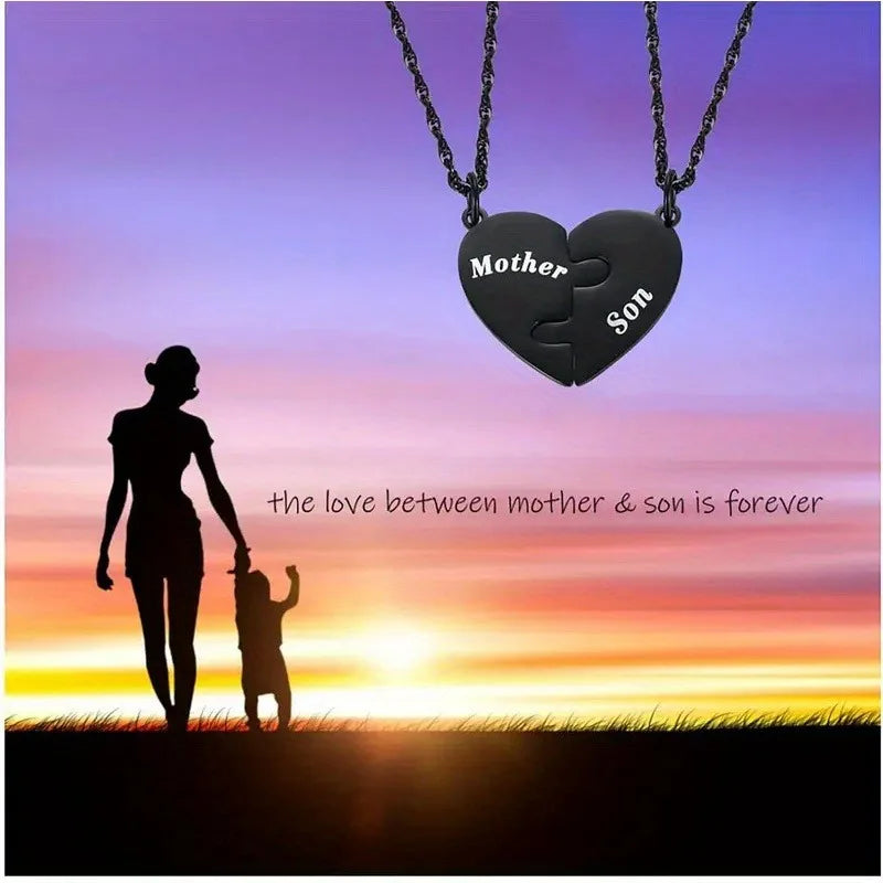 Mother & Son Matching Heart  Necklace
