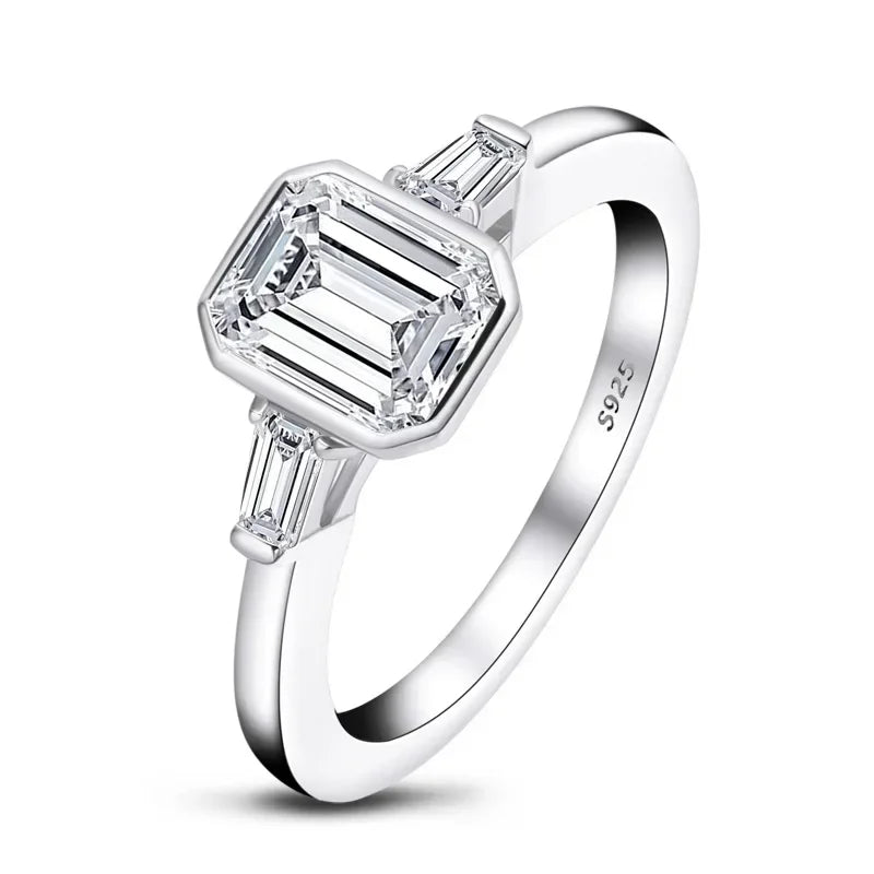Sterling Silver  Moissanite  Ring