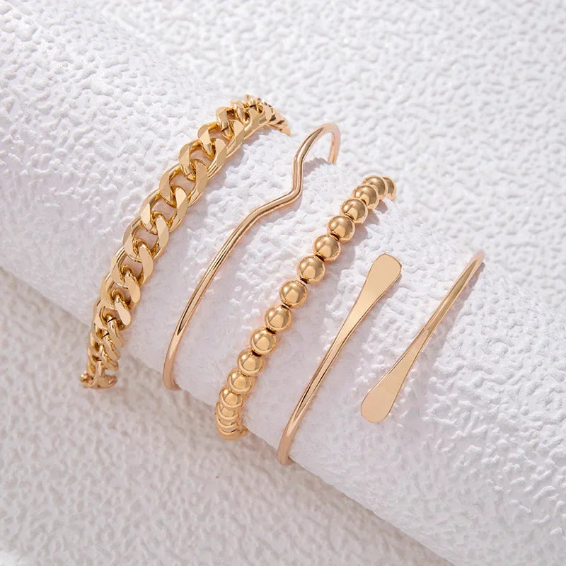 Cuban Chain Bracelets Set