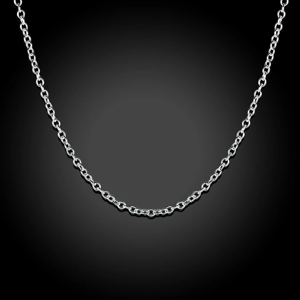 925 Sterling Silver 1MM circle chain necklace