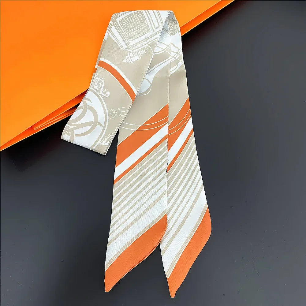 Saddle Print Summer Skinny Silk Scarf