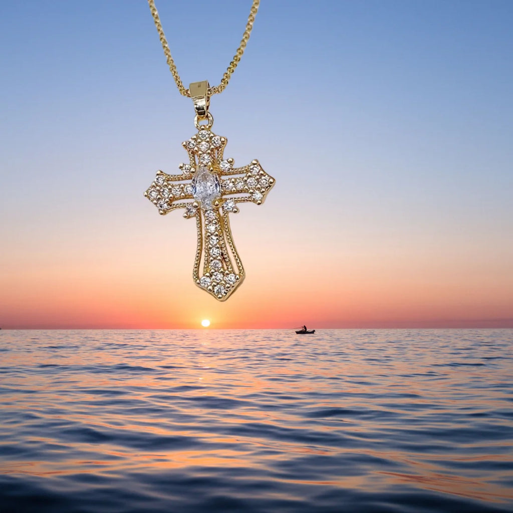 Gold color Cross Pendant Necklace