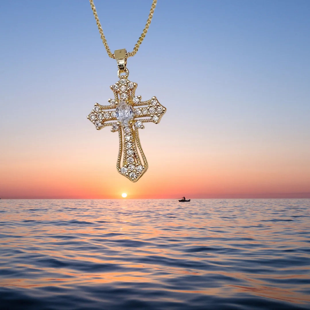 Gold color Cross Pendant Necklace