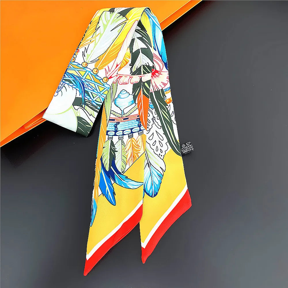 Saddle Print Summer Skinny Silk Scarf