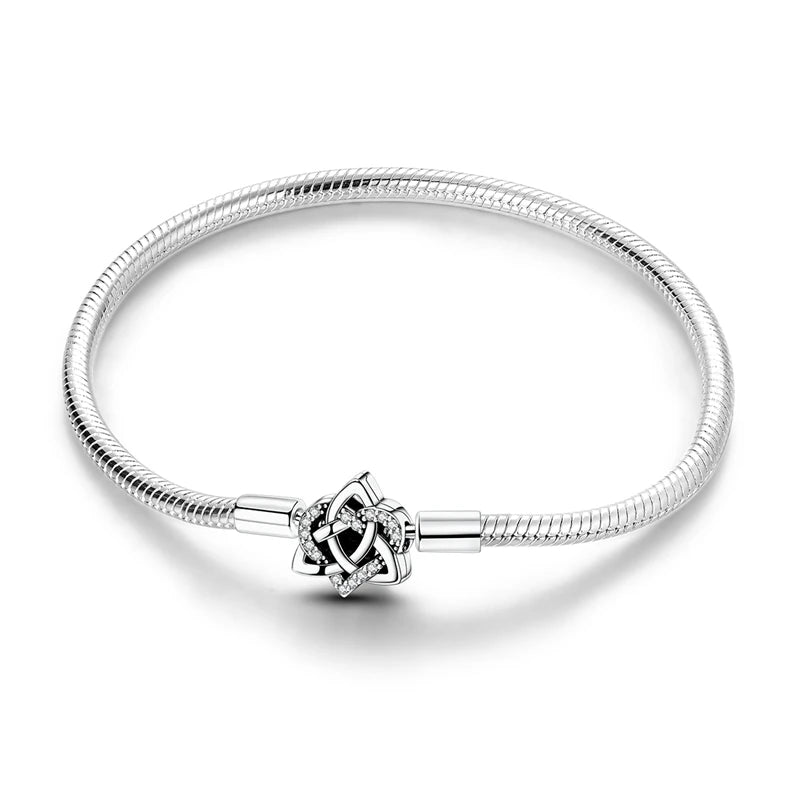 Sterling Silver Bracelets 17-20CM  Heart Shaped Bracelet