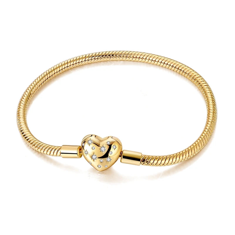 Sterling Silver Bracelets 17-20CM  Heart Shaped Bracelet