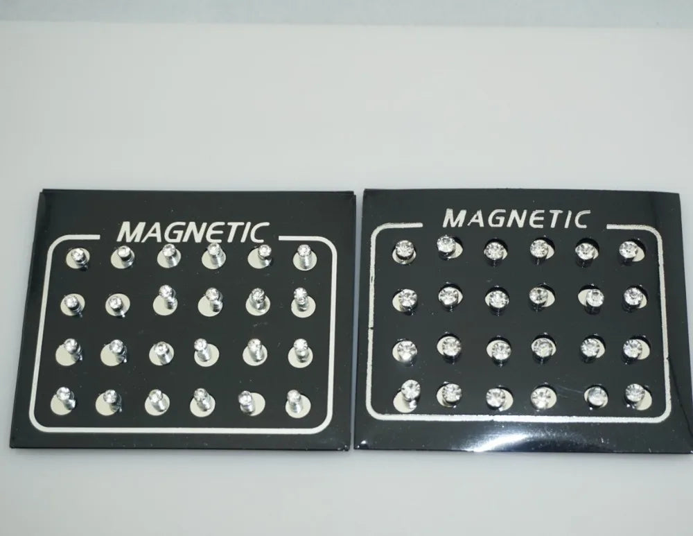 3/4/5/6/7mm  Rhinestone Magnet Stud Earring