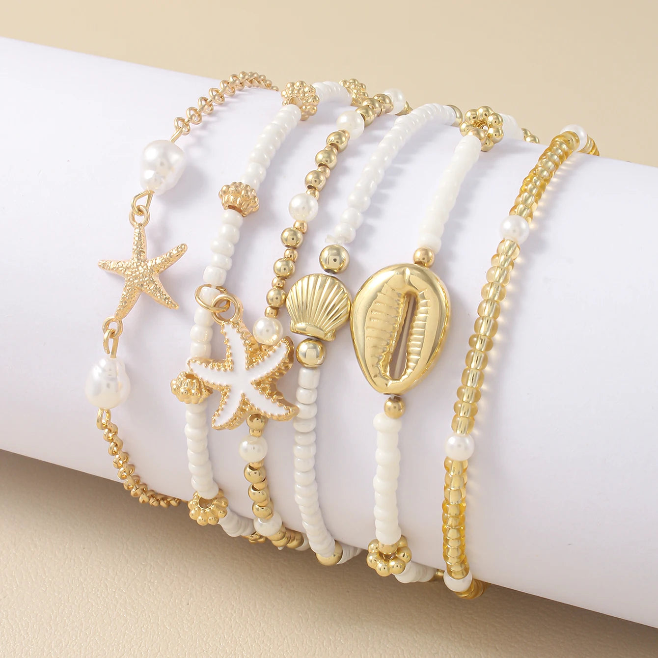 Vintage Seed Bead Stacked Bracelet Set