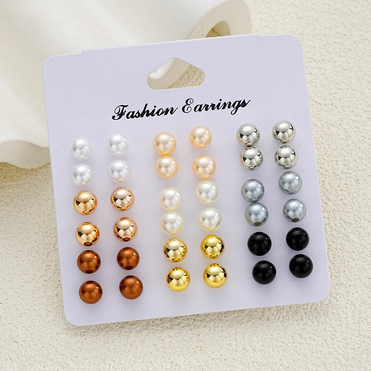 Pearl Geometric Earrings Necklace Bracelet Ring Jewelry Set