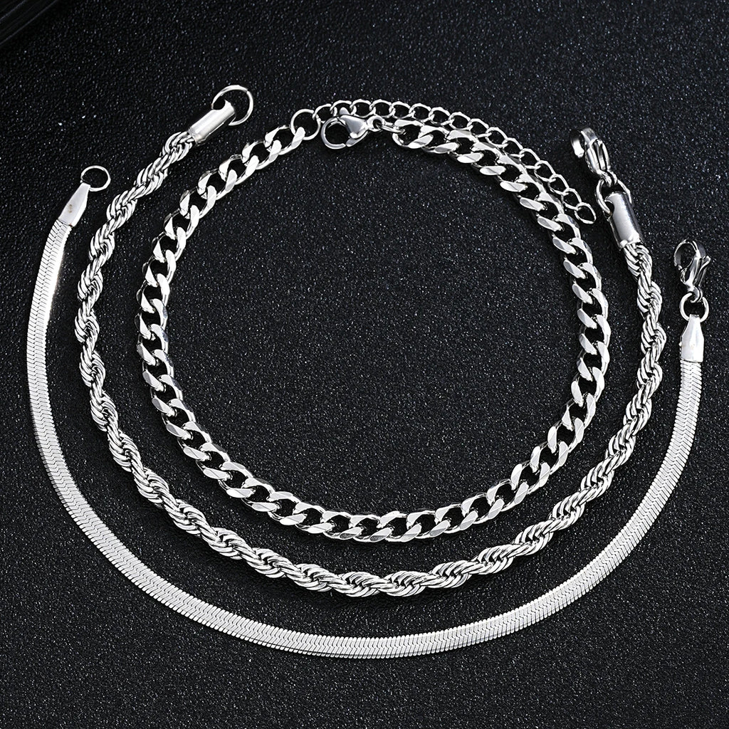 Stainless Steel Silver Color Jewelry Sets