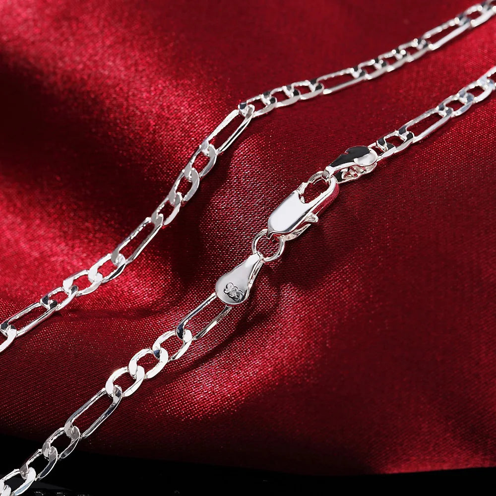 sterling silver 4MM chain  jewelry set