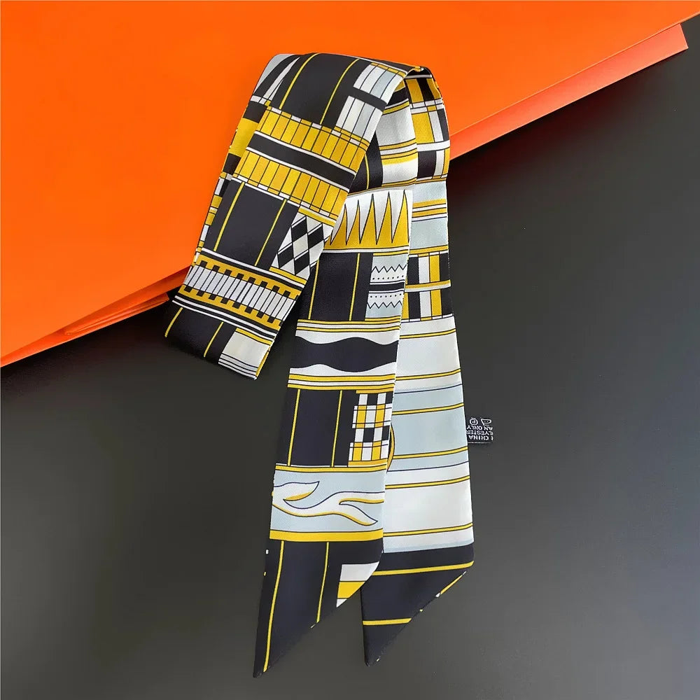 Saddle Print Summer Skinny Silk Scarf