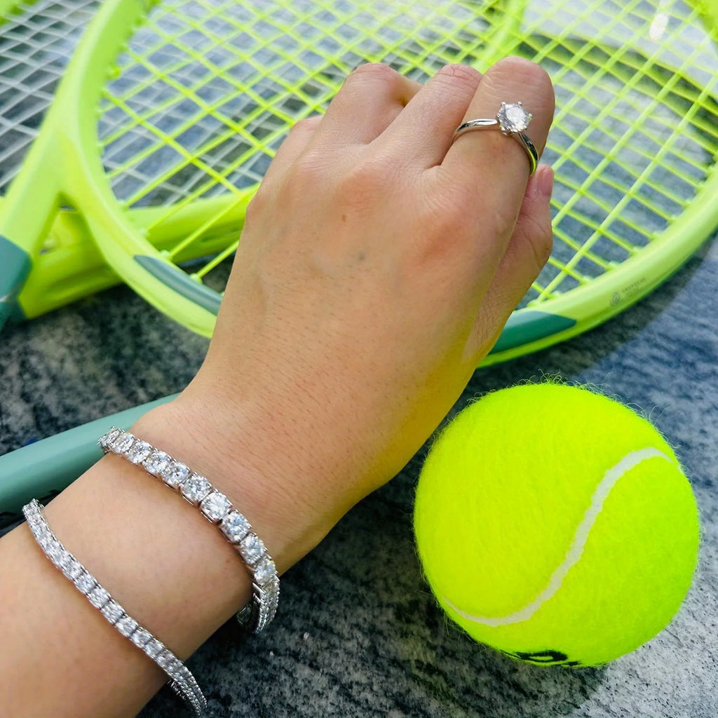 Sterling Silver Tennis Bracelet 2/ 3/ 4/ 5mm Moissanite6.69-8.66inch Length