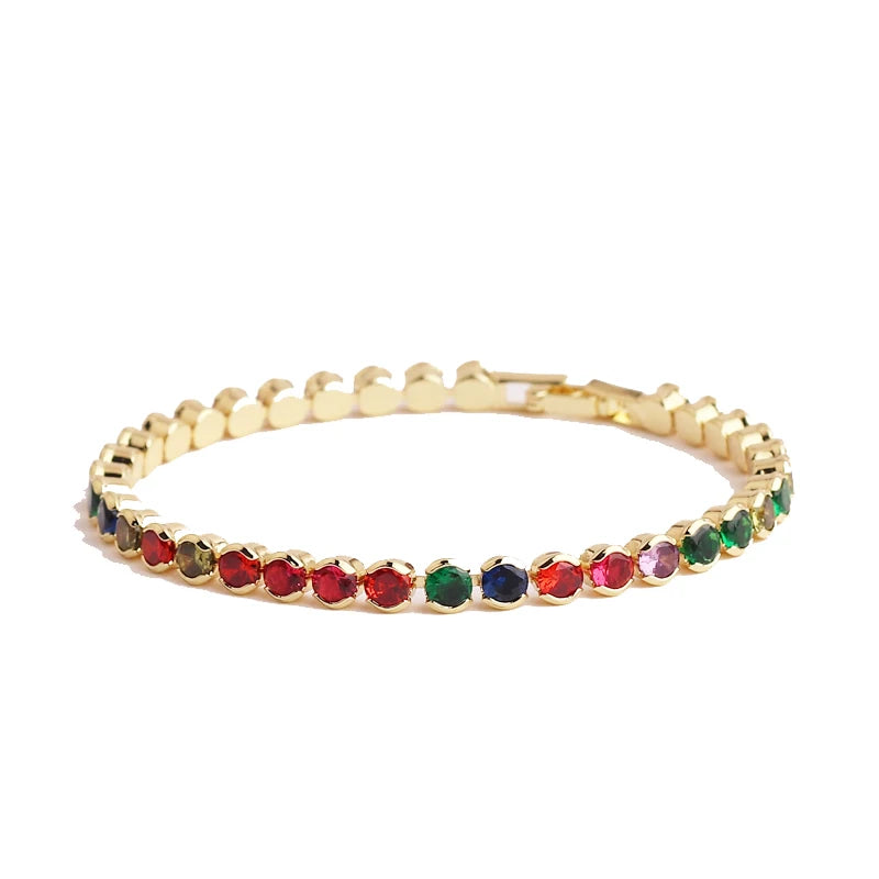 Rainbow Crystal Tennis Bracelets