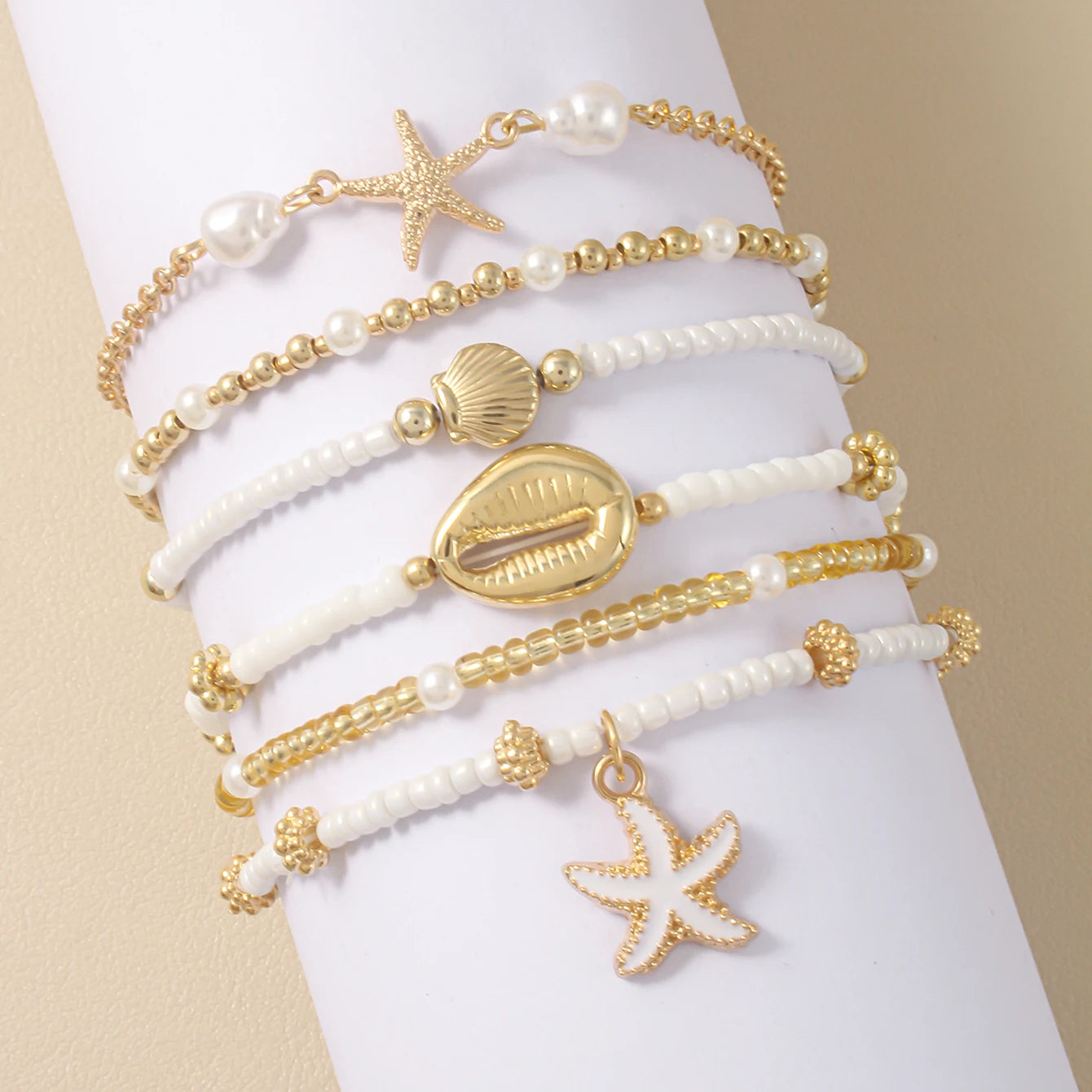 Vintage Seed Bead Stacked Bracelet Set