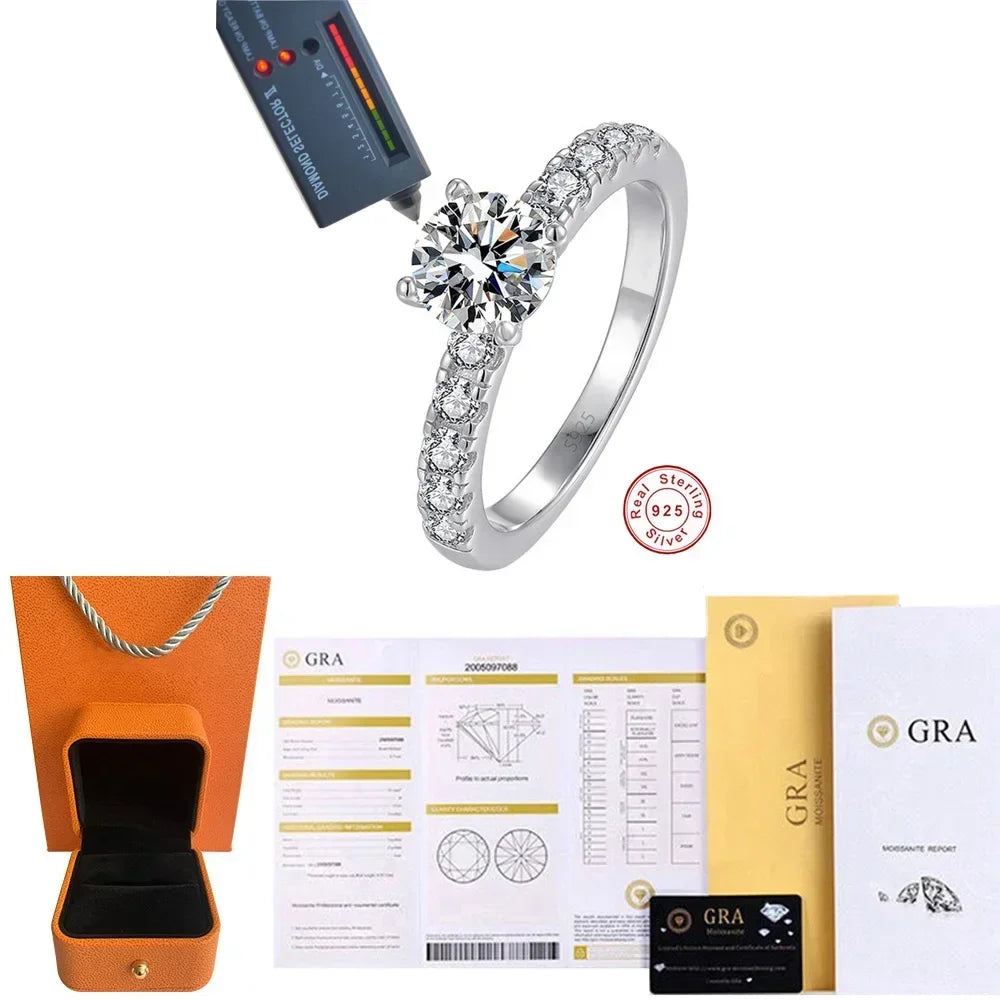 D Color 1-3 Carat Moissanite Ring
