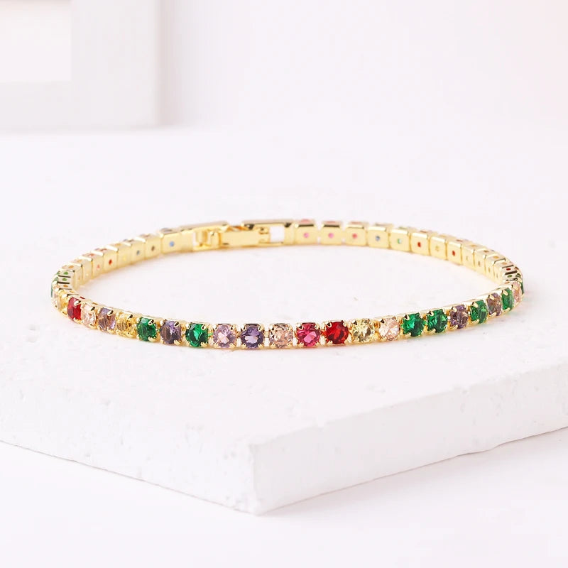 Rainbow Crystal Tennis Bracelets