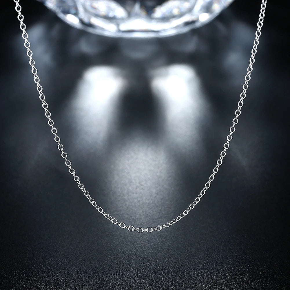 925 Sterling Silver 1MM circle chain necklace