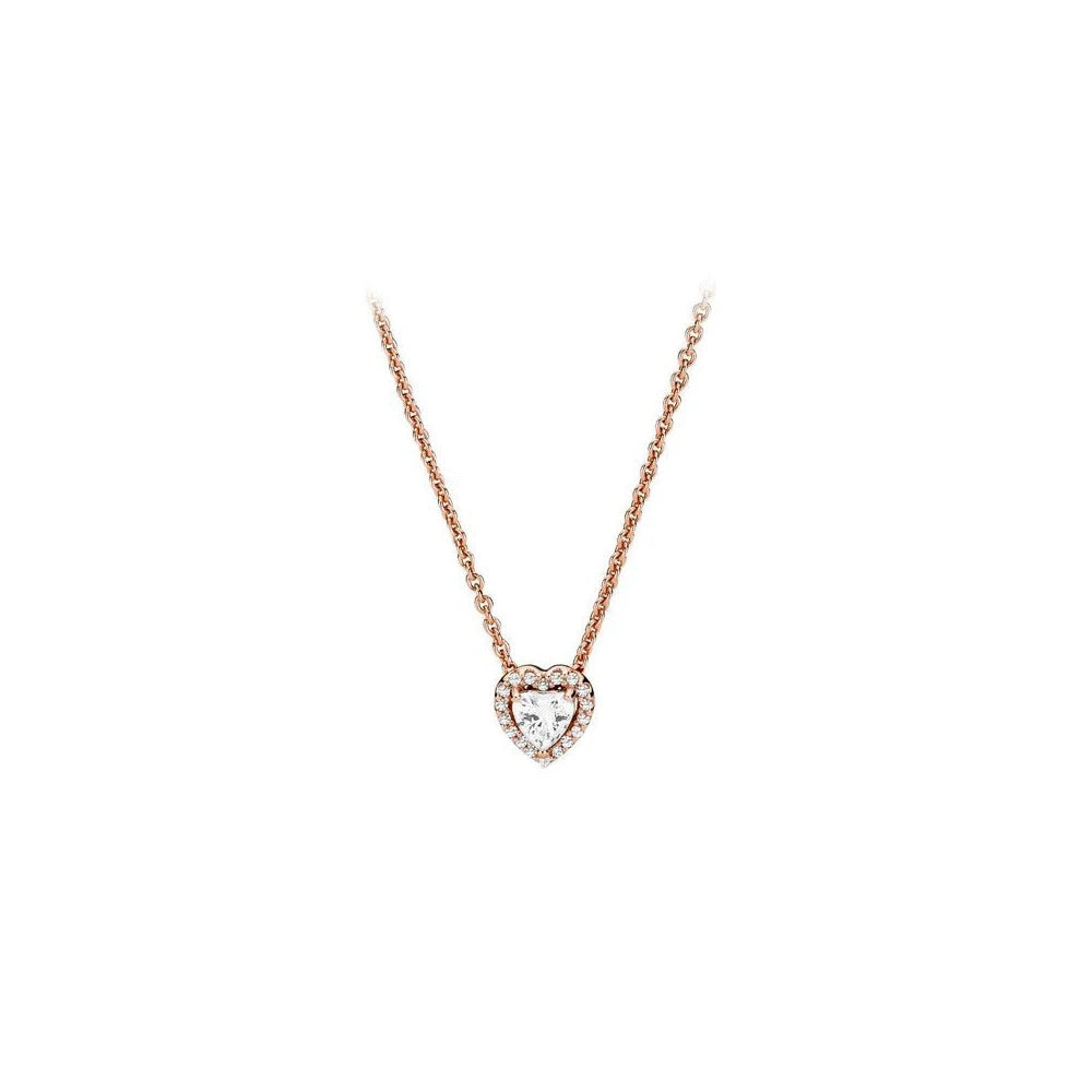 heart-shaped,  white copper silver plated necklace