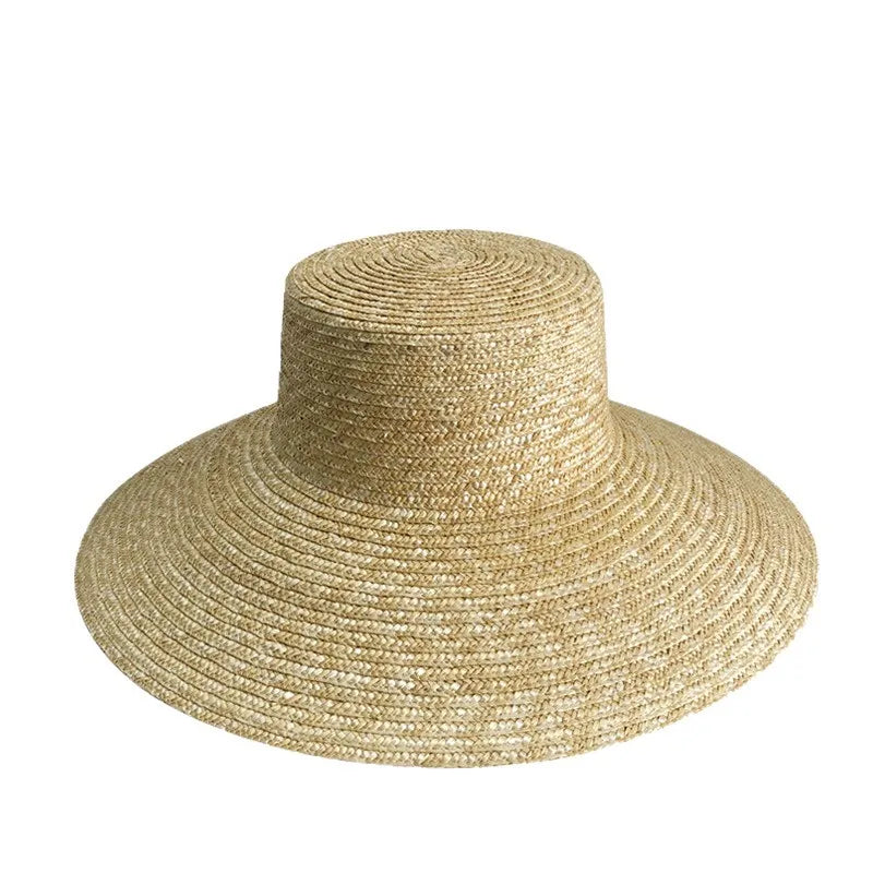 12/13CM Wide Brim Women Straw Strap Summer Sun Hats with Chin For Women UV Sun Protection Beach UPF Derby Travel Cap Sombreros