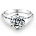 0.5/1/2/3 Carat  Moissanite Solitaire Rings  Silver Lab Diamond