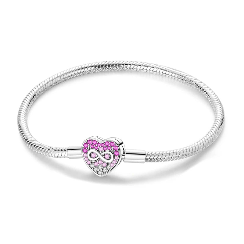 Sterling Silver Bracelets 17-20CM  Heart Shaped Bracelet