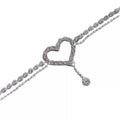 Hot-Selling Light Luxury High-End Super Shiny Full Diamond Heart Double-Layer Foot Jewelry Fashionable Sparkling Rhinestone Anklet