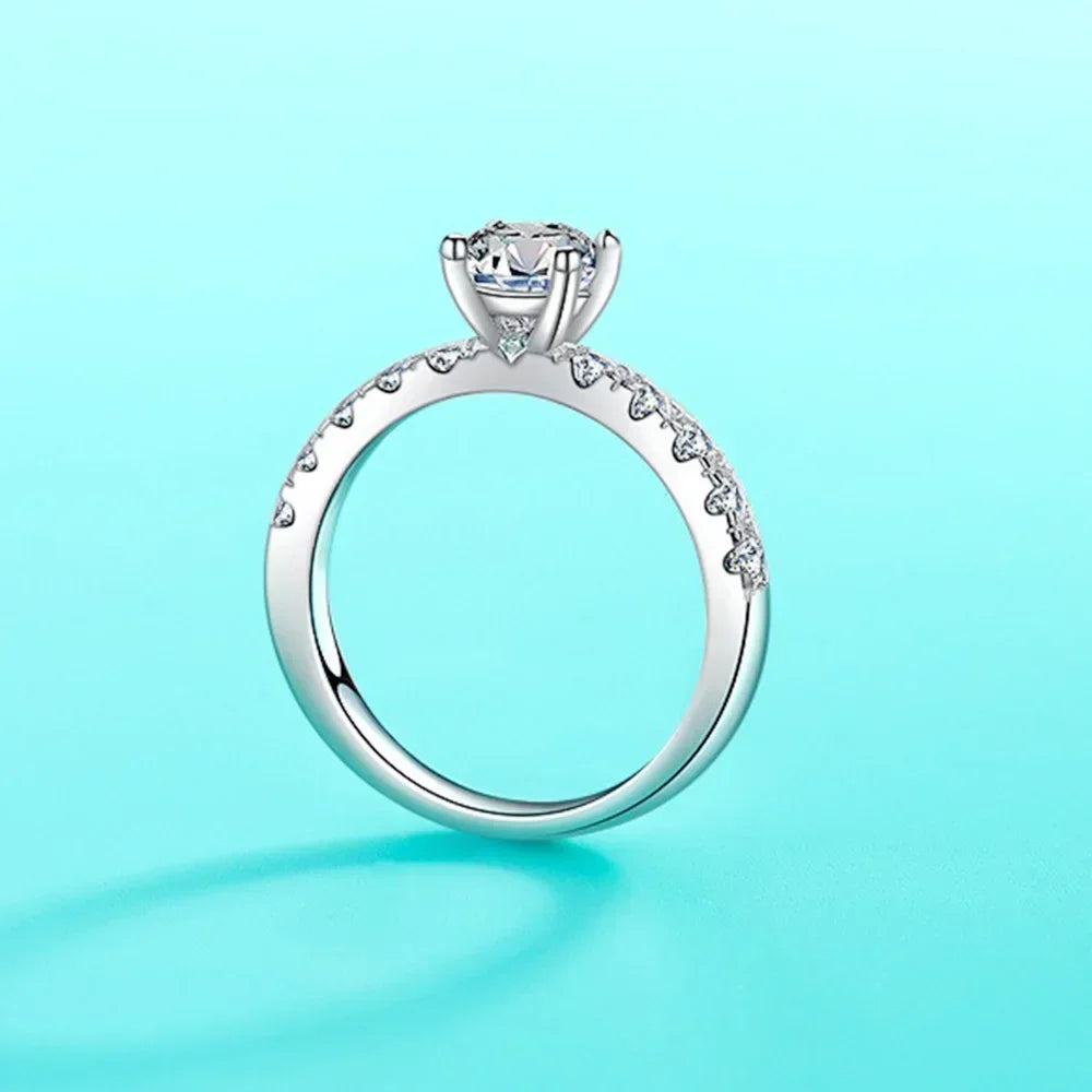 D Color 1-3 Carat Moissanite Ring