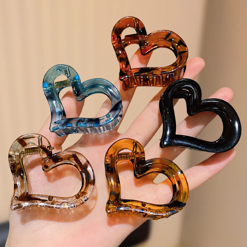 5-Pack Heart Claw Clips – Multi-Color