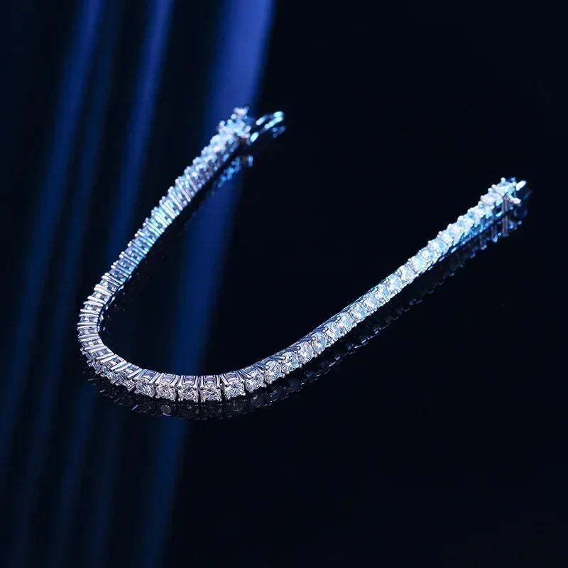 Sterling Silver 925 5mm D VVS1 Moissanite Bracelet