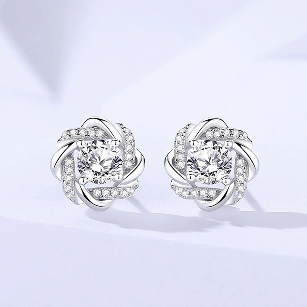 Windmill Stud Earrings Moissanite 925 Sterling Silver