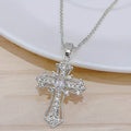 cross necklace,  zircon