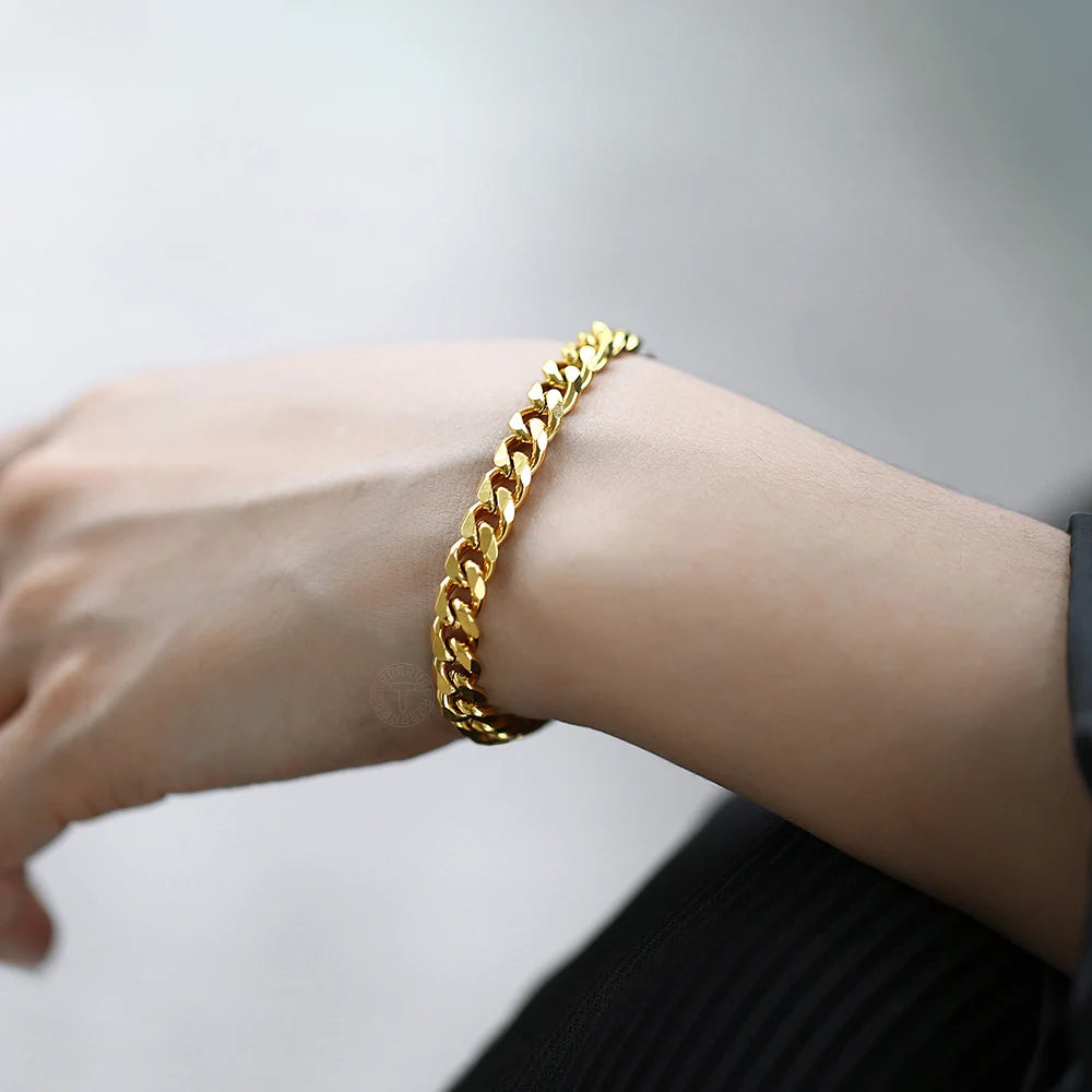 3-11MM Gold Color Stainless Steel Bracelets