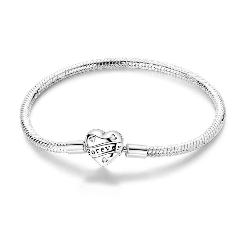 Sterling Silver Bracelets 17-20CM  Heart Shaped Bracelet
