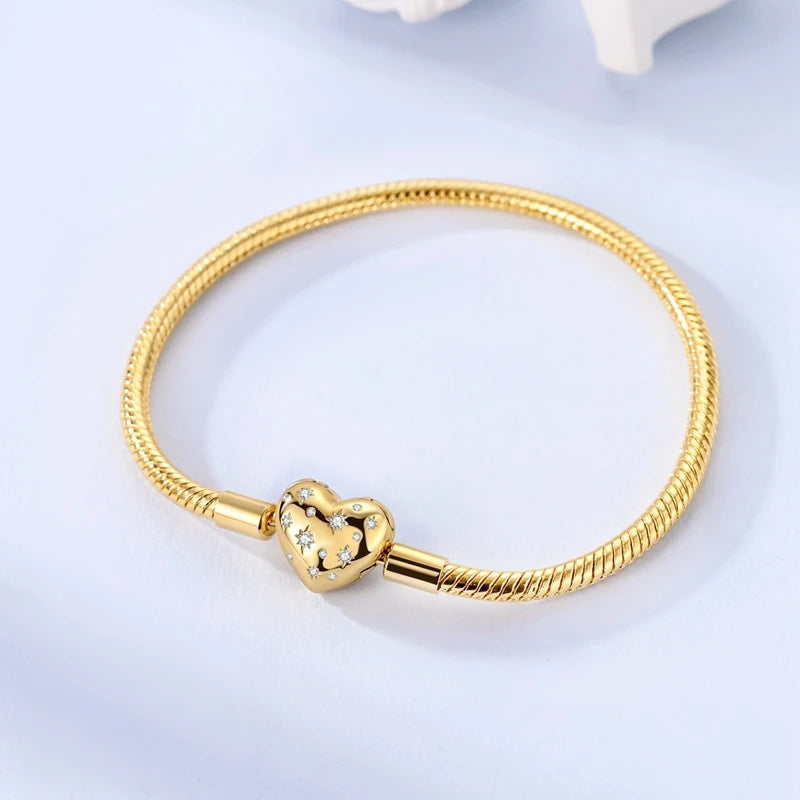 Sterling Silver Bracelets 17-20CM  Heart Shaped Bracelet