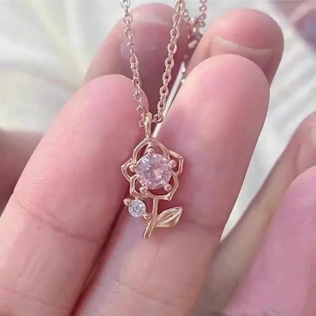 Rose Necklace,  Choker Dainty