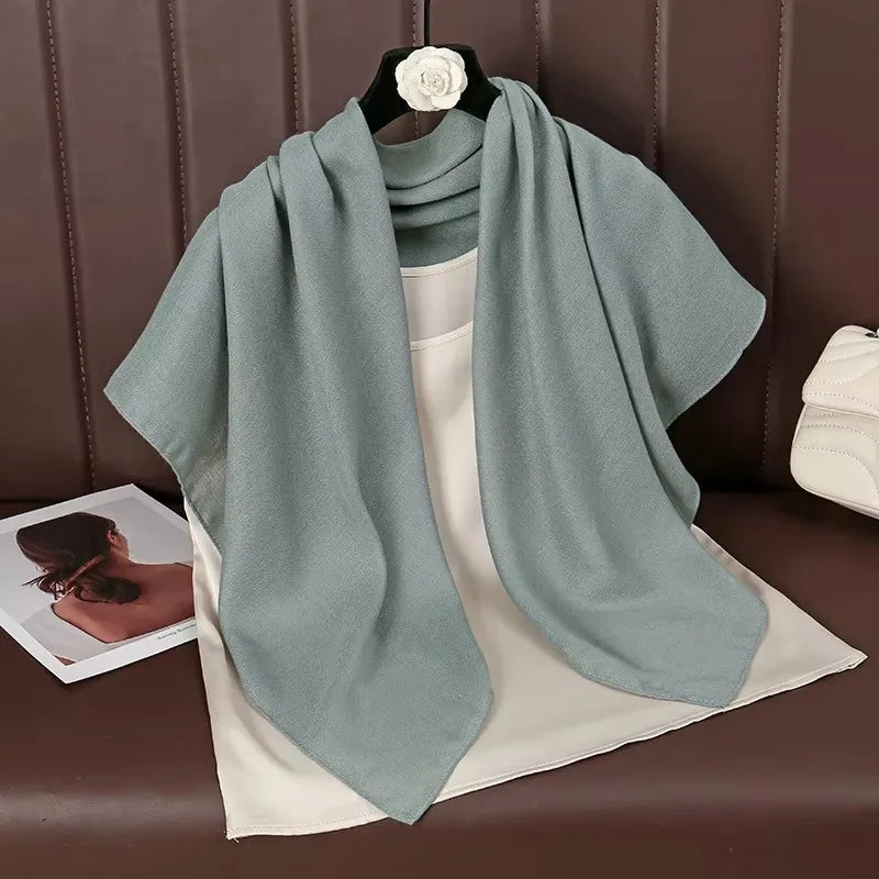 90*90cm Square Scarves Solid Color Cotton Linen