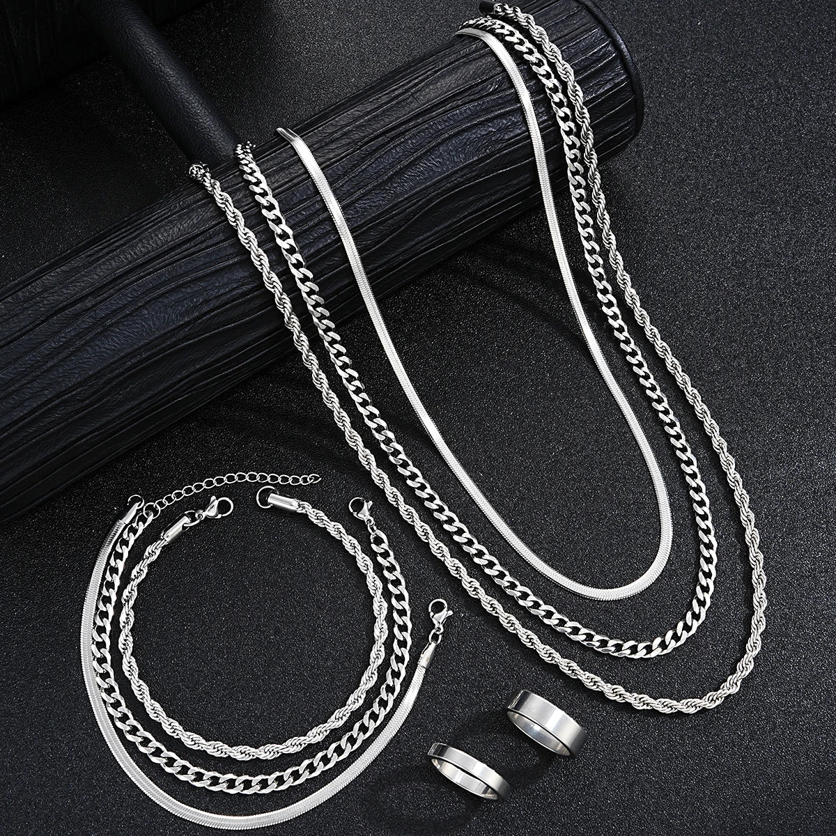 Stainless Steel Silver Color Jewelry Sets
