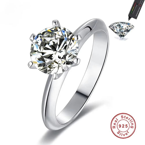 925 Sterling Silver 1-3 Ct Real Moissanite Rings