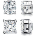 Stainless Steel Magnetic Stud Earrings CZ Hypoallergenic