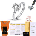 Sterling Silver  Egg Shaped Moissanite Ring