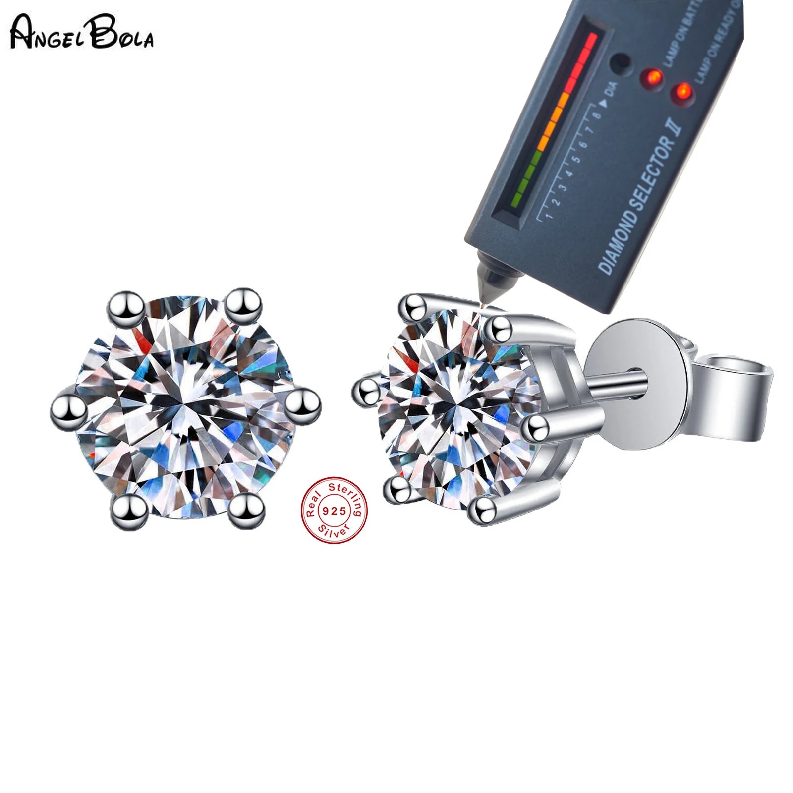 925 Sterling Silver  Moissanite Earrings