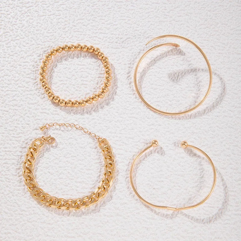 Cuban Chain Bracelets Set